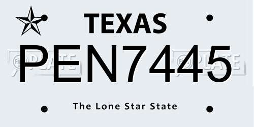 PEN7445 Texas License Plate