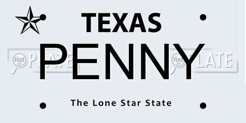 PENNY Texas License Plate