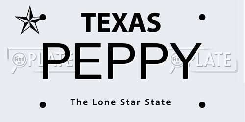PEPPY Texas License Plate