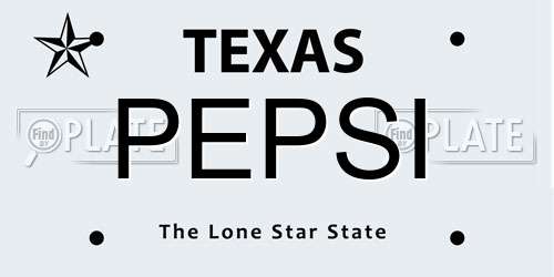 PEPSI Texas License Plate