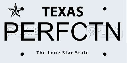 PERFCTN Texas License Plate