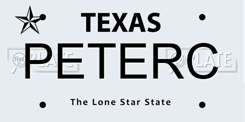 PETERC Texas License Plate