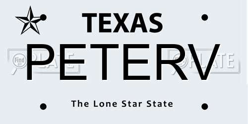 PETERV Texas License Plate