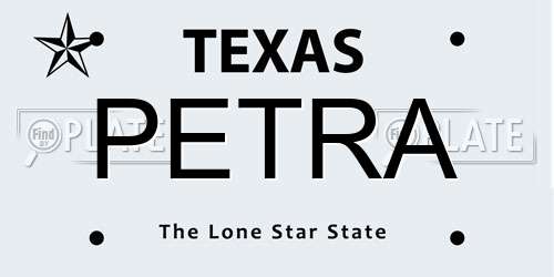PETRA Texas License Plate