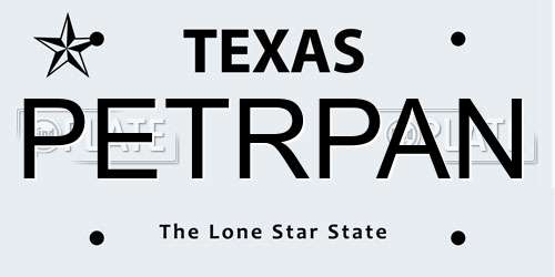 PETRPAN Texas License Plate