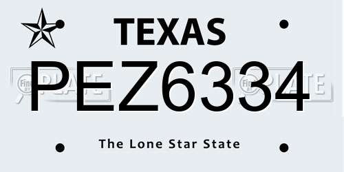 PEZ6334 Texas License Plate