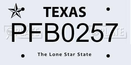 PFB0257 Texas License Plate
