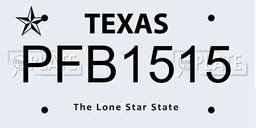 PFB1515 Texas License Plate