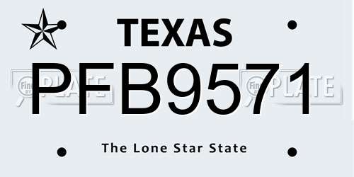 PFB9571 Texas License Plate