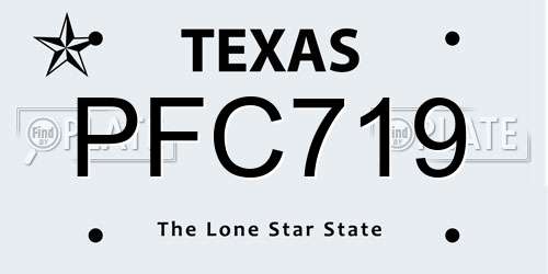 PFC719 Texas License Plate