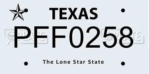 PFF0258 Texas License Plate