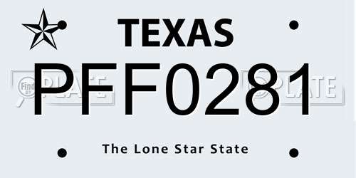 PFF0281 Texas License Plate