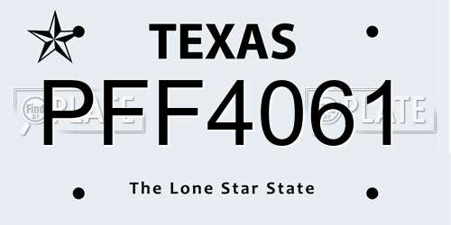PFF4061 Texas License Plate