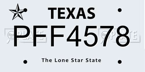 PFF4578 Texas License Plate