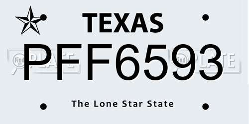 PFF6593 Texas License Plate