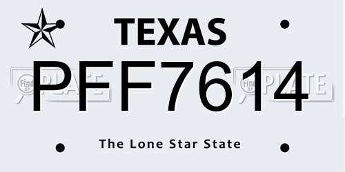 PFF7614 Texas License Plate