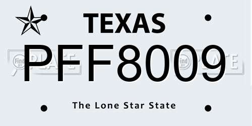 PFF8009 Texas License Plate