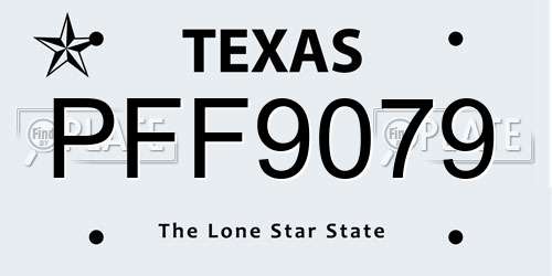 PFF9079 Texas License Plate