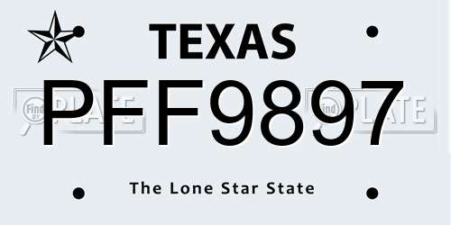 PFF9897 Texas License Plate