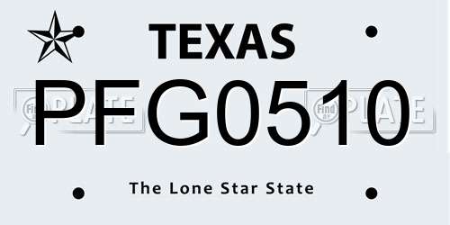 PFG0510 Texas License Plate