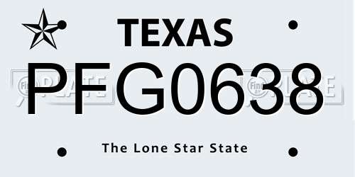 PFG0638 Texas License Plate