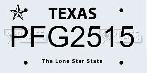 PFG2515 Texas License Plate