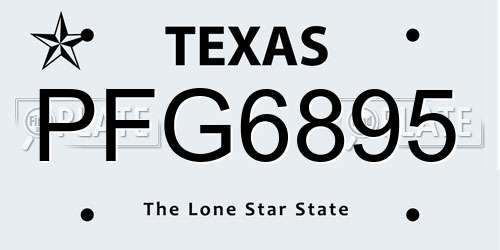 PFG6895 Texas License Plate