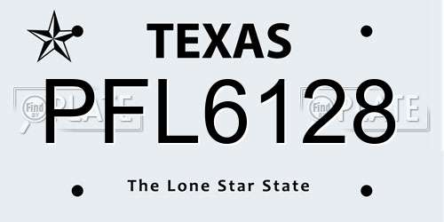 PFL6128 Texas License Plate