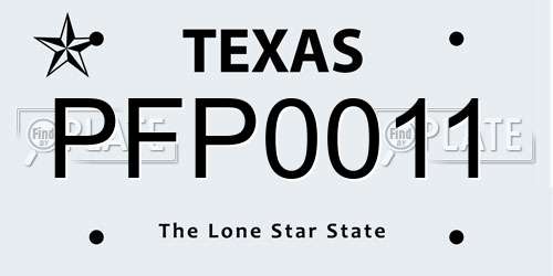 PFP0011 Texas License Plate