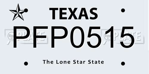 PFP0515 Texas License Plate