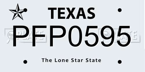 PFP0595 Texas License Plate