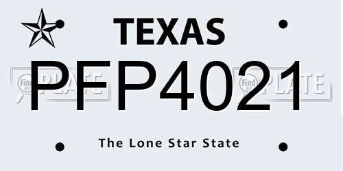 PFP4021 Texas License Plate