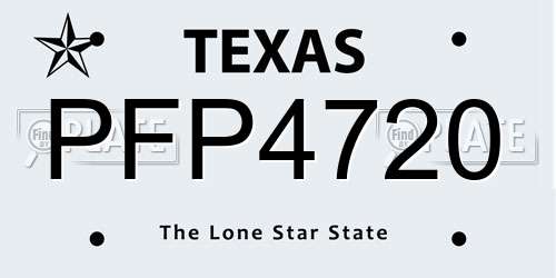 PFP4720 Texas License Plate