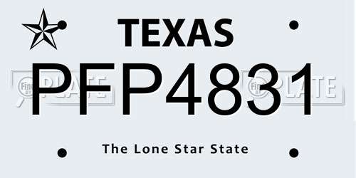 PFP4831 Texas License Plate
