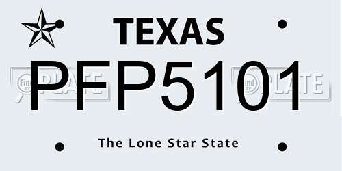 PFP5101 Texas License Plate
