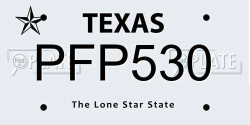 PFP530 Texas License Plate