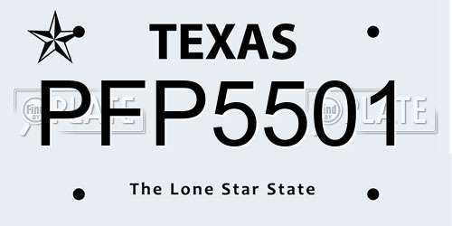 PFP5501 Texas License Plate