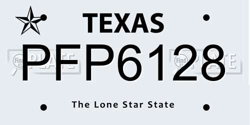 PFP6128 Texas License Plate