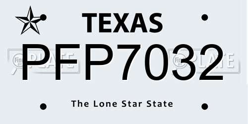 PFP7032 Texas License Plate