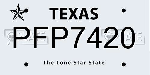 PFP7420 Texas License Plate