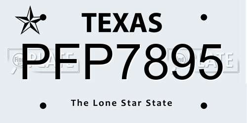 PFP7895 Texas License Plate
