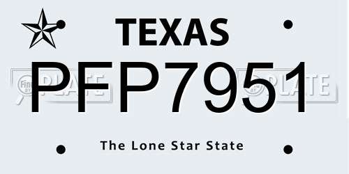 PFP7951 Texas License Plate
