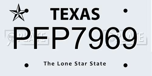 PFP7969 Texas License Plate