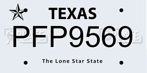 PFP9569 Texas License Plate