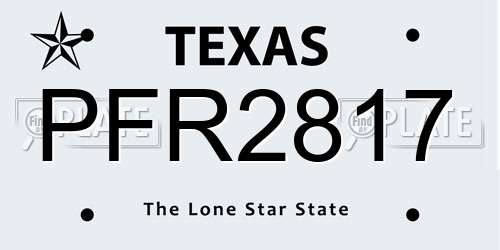 PFR2817 Texas License Plate