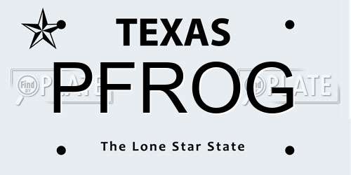PFROG Texas License Plate
