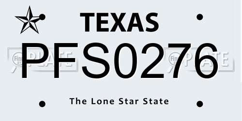 PFS0276 Texas License Plate