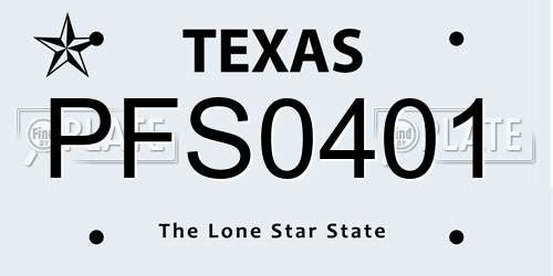 PFS0401 Texas License Plate
