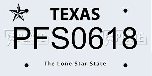 PFS0618 Texas License Plate