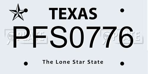 PFS0776 Texas License Plate
